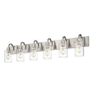 Emliviar Large Bathroom Wall Light, 6-Light Industrial Bathroom Lighting Fixture